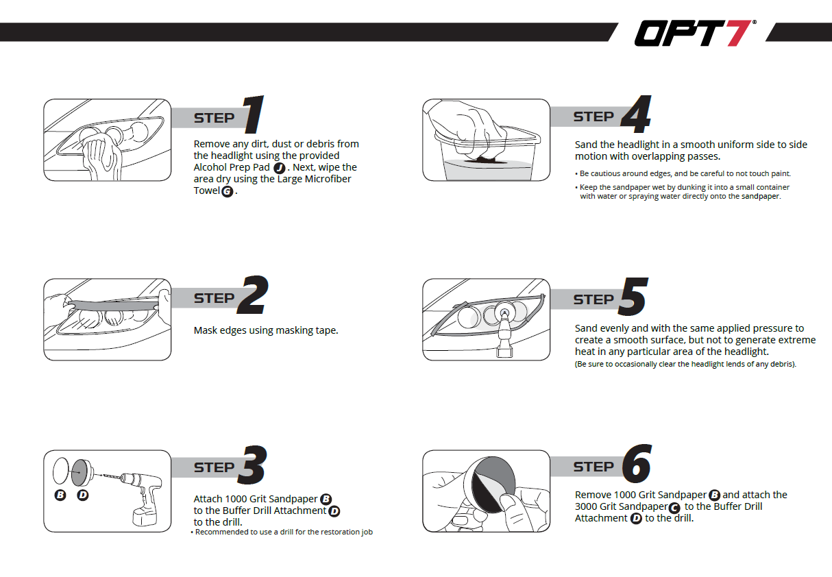 OPT7 Headlight Restoration Exclusive Kit