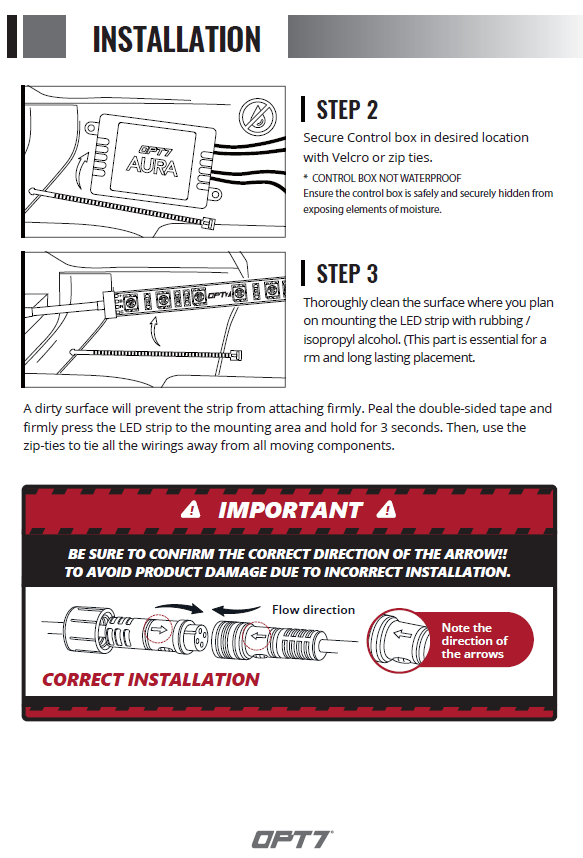 AURA LED Single Row Interior Lighting Kit (G) Installation Guide (6Strips)
